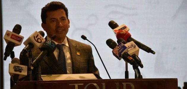 صور | أشرف صبحي يحضر مؤتمر تقديم الجهاز الفني لمنتخب مصر لكرة اليد